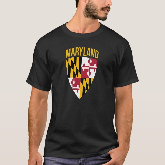 Maryland State Flag Shield Md Baltimore Prix T-Shirt (Vorderseite)