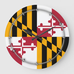 Maryland State Flag Stylish Graphic Große Wanduhr