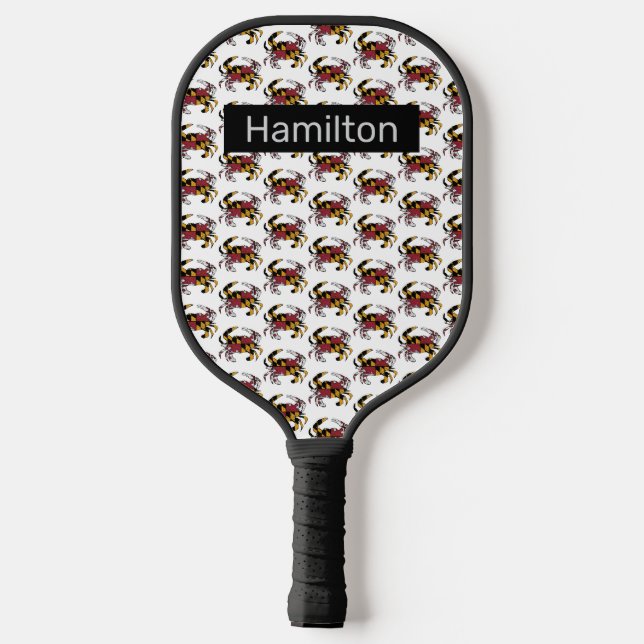 Maryland State Flag Swag Blue Crab Pickleball Schläger (Rückseite)