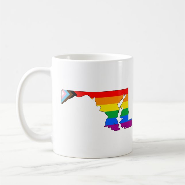 Maryland State Pride LGBTQ Progress Pride Kaffeetasse (Links)