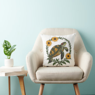 Maryland Terrapin und Black Eyed Susan Blumen Kissen