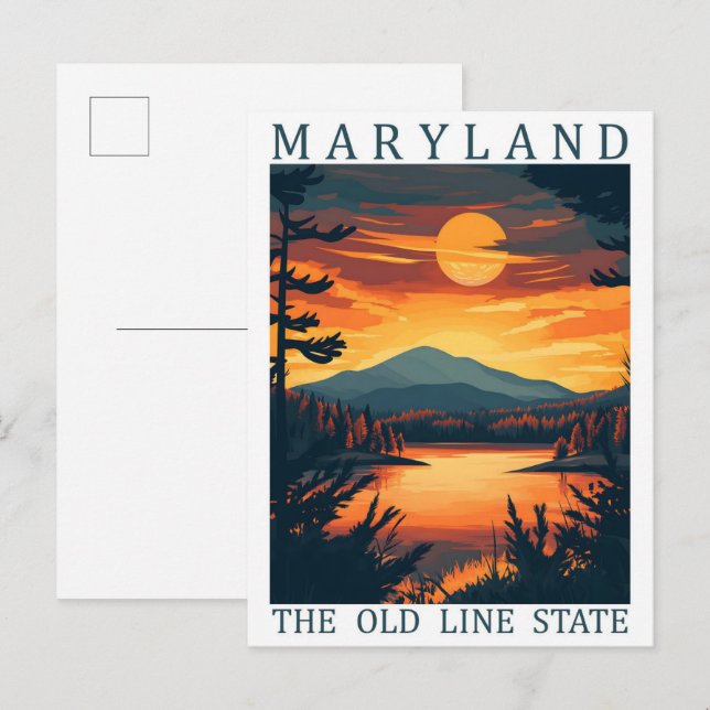 Maryland the Old Line Staat USA Travel Place Postkarte (Vorne/Hinten)