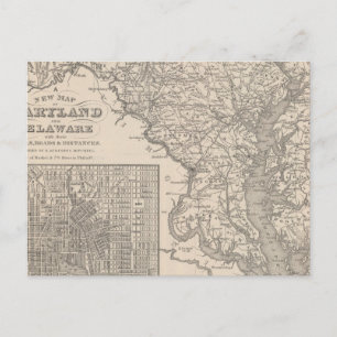 Maryland und Delaware Postkarte