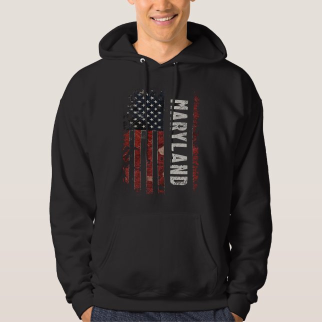 Maryland USA Flag Hoodie (Vorderseite)