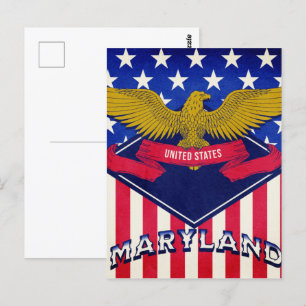 Maryland USA Flag Postkarte