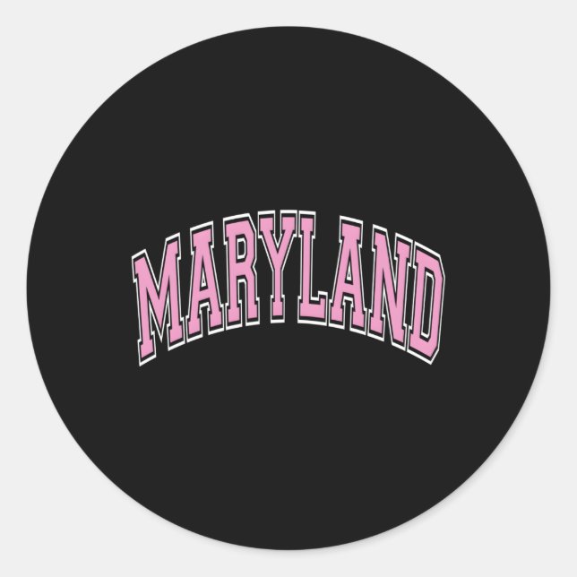 Maryland Varsity Style K Text Runder Aufkleber (Vorderseite)