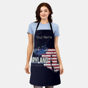 Maryland Vereinigte Staaten Retro-Staatskarte Vint Schürze