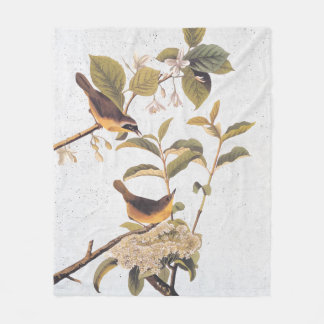 Maryland Yellowthroat Audubon Birds mit Blume Fleecedecke