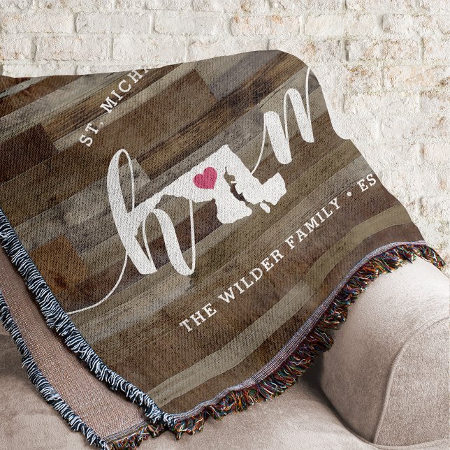 Maryland Zuhause Staat Personalisierte Holzaussich Decke (Von Creator hochgeladen)