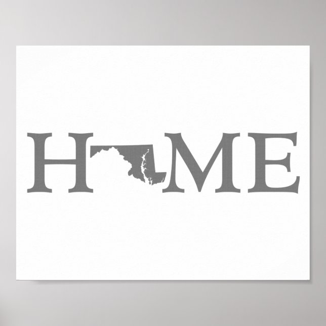 Maryland Zuhause Staat Word Art Poster (Vorne)