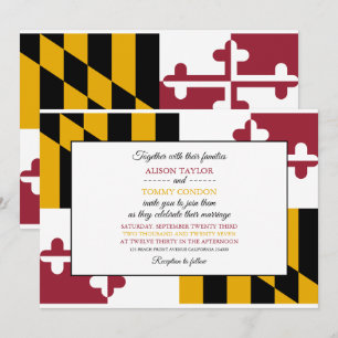 Marylander Flag, Flagge von Maryland Wedding Einladung