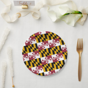 Marylander-Flagge Design, Flagge von Maryland Pappteller