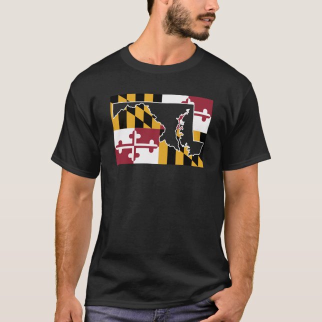 Marylandflagge/-Staat (groß) T-Shirt (Vorderseite)