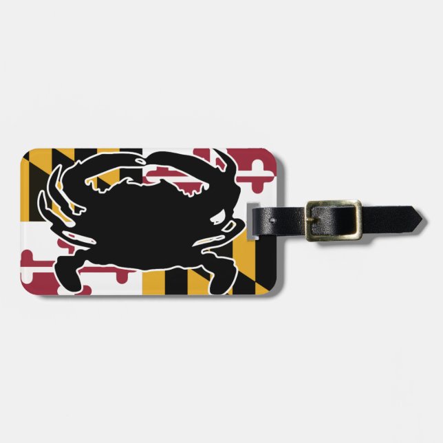 Marylandflaggen-/-krabben-Gepäckanhänger Gepäckanhänger (Vorderseite horizontal)