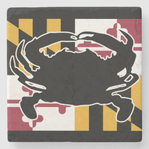 Marylandflaggen-/-krabbenmarmorUntersetzer Steinuntersetzer