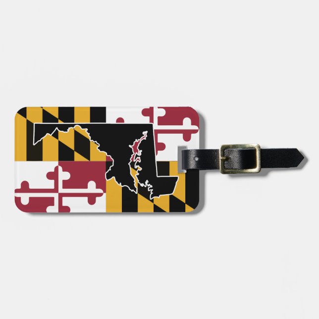 Marylandflaggen-/-Staatsgepäckumbau Gepäckanhänger (Vorderseite horizontal)