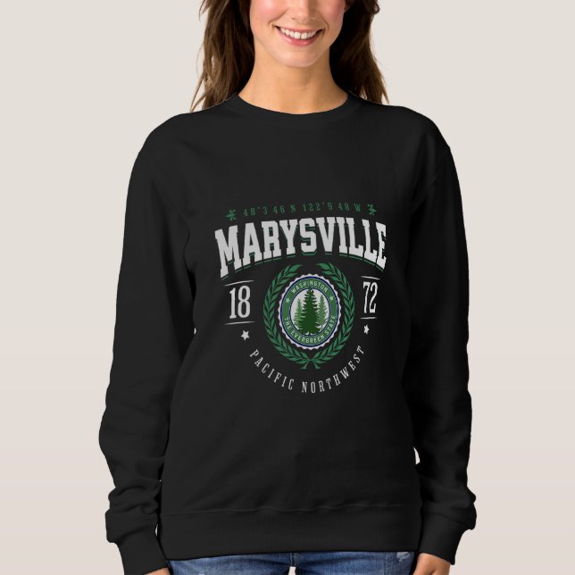 Marysville Washington Evergreen Pine Tree WA Souve Sweatshirt (Vorderseite)