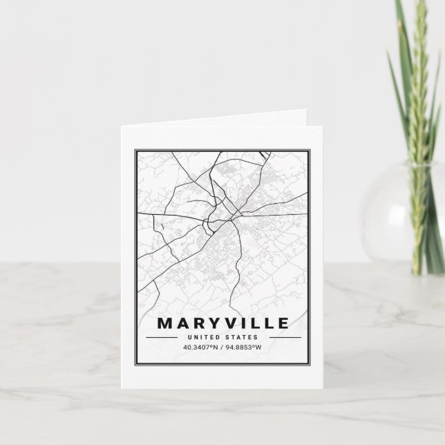 Maryville Tennessee USA Reisen Karte (Vorderseite)