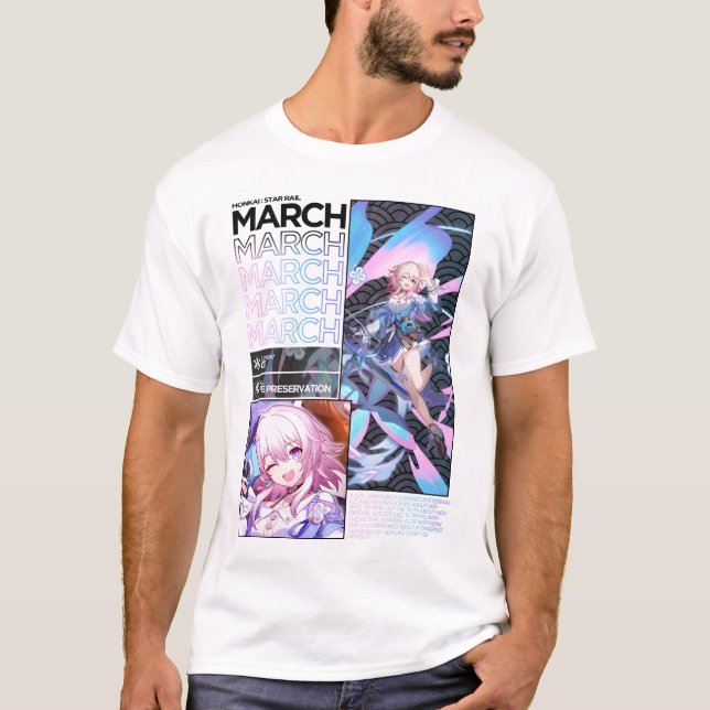 März 13. Charakterinformation - Honkai Star Rail T-Shirt (Vorderseite)