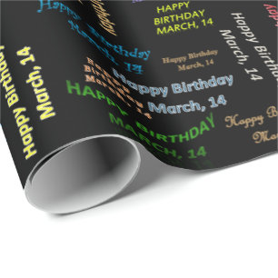 März, 14 Geburtstag Geschenkpapier