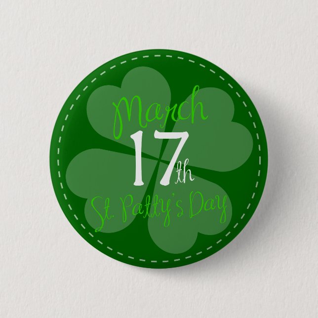 März 17. St. Patty's Day Celebration Button (Vorderseite)