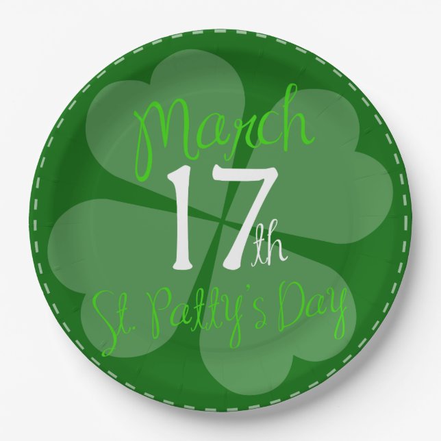 März 17. St. Patty's Day Celebration Dinner Pappteller (Vorderseite)