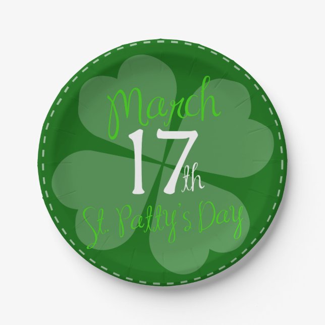 März 17. St. Patty's Day Celebration Pappteller (Vorderseite)