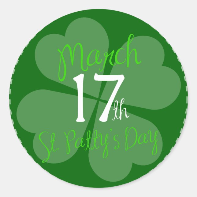 März 17. St. Patty's Day Celebration Runder Aufkleber (Vorderseite)