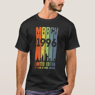 März 1996 27 Geburtstag 27 Jahre alt 1996 Geburtst T-Shirt