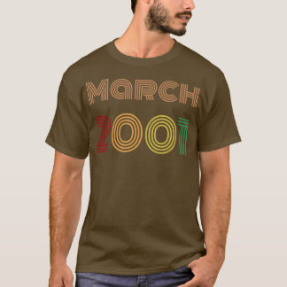 März 2001 Vintager Geburtstag T-Shirt