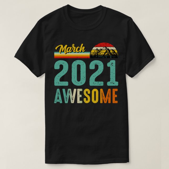 März 2021 Geburtstagsgeschenk Shirt Vintager März  (Design vorne)