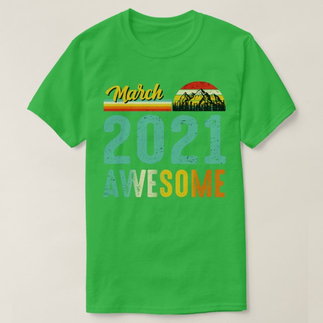 März 2021 Geburtstagsgeschenk Shirt Vintager März  (Design vorne)