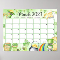 März 2023 Kalender für grüne Printmedien