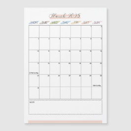 März 2025 Magnetkalender Magnetkarte