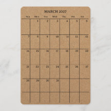 März 2027 Kalender für Planer und Journale