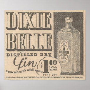 März 23, 1935 und Dixie Belle Gin Poster