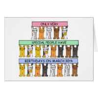 März 30. Geburtstag Niedlicher Cartoon Katzen