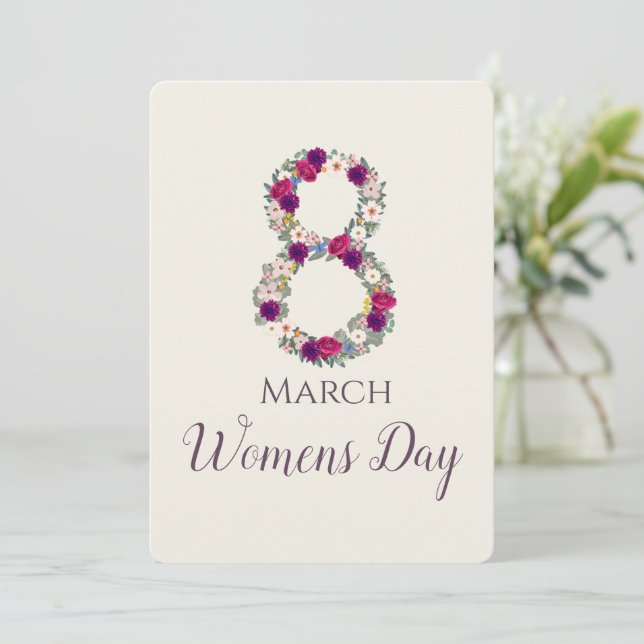 März 8 Internationaler Frauentag      Einladung (Stehend Vorderseite)