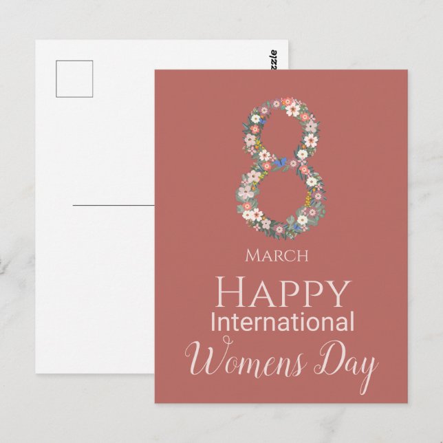 März 8 Internationaler Frauentag Postkarte (Vorne/Hinten)