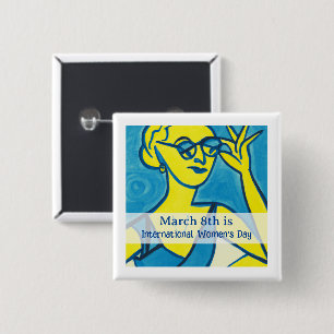 März 8 ist der Internationale Frauentag Button