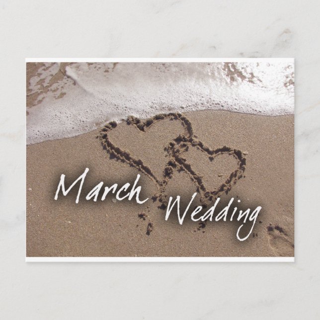 März Beach Destination Weddin... - Individuell ges Ankündigungspostkarte (Vorderseite)