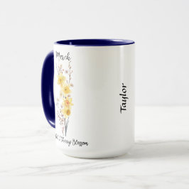 März Birth Blume Daffodil and Cherry Blossom Tasse