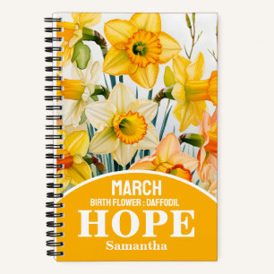 März Birth Monat Blume Christlich Journal Notizbuch