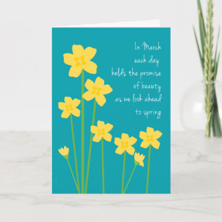 März Birth Month Daffodils Happy Birthday Karte