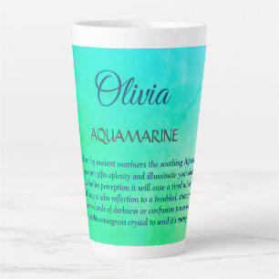 März Birthstone Aquamarine Design Milchtasse