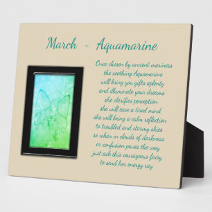 März Birthstone Aquamarine Fotoplatte