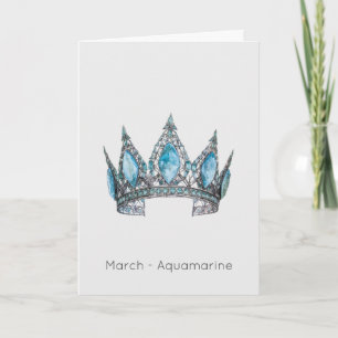 März Birthstone Aquamarine Geburtstagskarte Karte