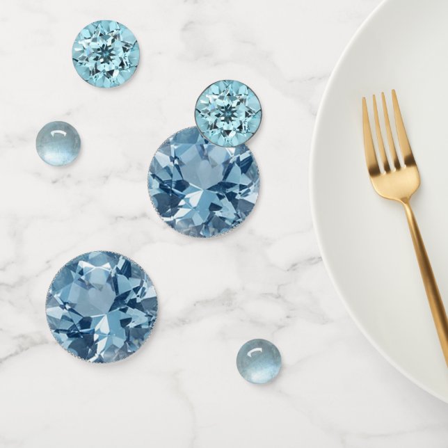 März Birthstone Aquamarine Table Konfetti (Gruppe)