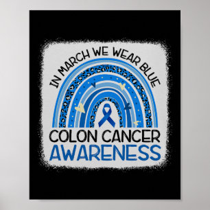 März Blue Ribbon Colon Krebs Bewusstsein Monat Poster