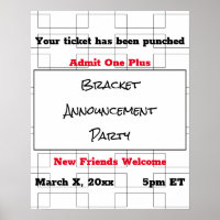 März Bracket Basketball Ankündigung Party